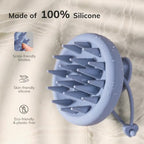 Sndyi Silicone Scalp Massager Shampoo Brush, Hair Scrubber with Soft Silicone Bristles, Scalp Scrubber/Exfoliator for Dandruff Removal, Wet Dry Scalp Brush for Hair Growth & Scalp Care, Gray Blue