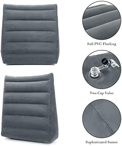 USHMA Inflatable Wedge Pillow, Portable Travel Wedge Pillow, Fast Inflation & Deflation Inflatable Wedge Pillows for Travel, Blow Up Sleeping Back Knee Bed