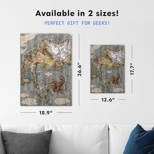 Displate Metal Poster Elden Ring - Lands Between - World Map - Gamer Aesthetics - Collectible Gift - Premium Decorations Video Game Wall Art Decor Gifts Movie Posters - 12.6x17.7 in