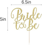 Glitter Bride to Be Cake Topper - Bridal Shower Cake Topper,for Wedding Shower;Engagement;Bachelorette;Hen Party Decorations (golden)