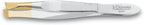 3 Claveles 12244 Tweezers Tweezers, Slanted, Wide Tip 8 cm Gold