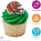 DecoPac NFL Green Bay Packers Helmet Rings, 24 Football Cupcake Decorations, Officially Licensed, Football Rings, Food Safe Cake Toppers – 24 Pack