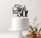 50th Birthday Cake Topper - Black Glitter Funny 50th Birthday Party Cake Decoration Supplies, Cheer to 50 Years Cake Bunting Decor for Women Men, Photo Booth Props