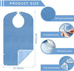 Boyiee 12 Pcs Adult Bibs Bulk for Eating Waterproof Large Adult Bibs with Adjustable Snap Button Absorbent Washable Reusable Terry Bib Cloth Protector for Elderly Seniors Disabled Men Women