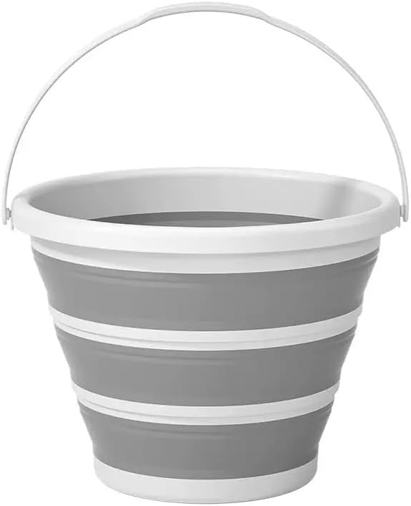Collapsible Bucket, 2.6 Gallon (10L) Portable Water Pail, Foldable Design with Handle, for Garden, Car Wash, Camping