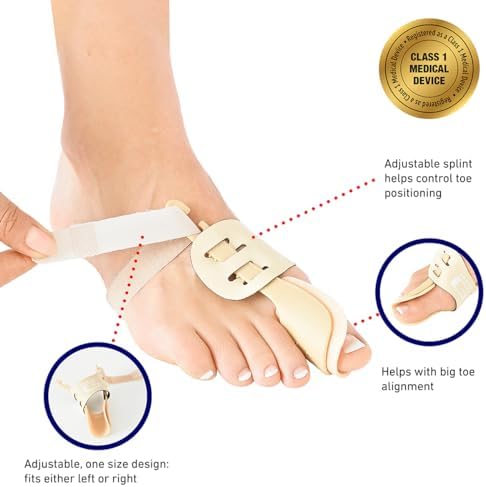 Neo-G Bunion Support - Hallux Valgus Night Splint – For Pre/Post-Operative Aid, Discomfort & Pressure – Class 1 Medical Device – Right - Tan