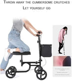 Knee Walker Scooter, Steerable Knee Walker Foot Injury Compact Crutch Replacement, Foldable and Adjustable, Post-op Recovery, Better Alternative to Crutches for Di(