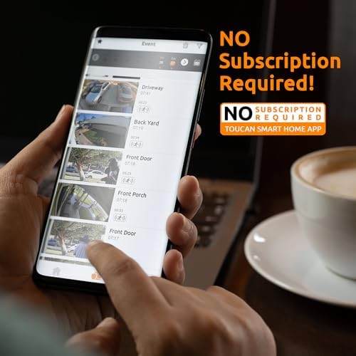 Toucan Wireless Security Camera S4 – 2K Quad HD Battery Powered Outdoor Camera, Motion Detection Alerts, Two-Way Audio, Night Vision, Weather Resistant, Smart Home Monitoring, No Subscription Required