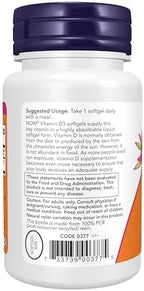 NOW Foods Supplements, Vitamin D-3 2,000 IU, High Potency, Structural Support*, 240 Softgels