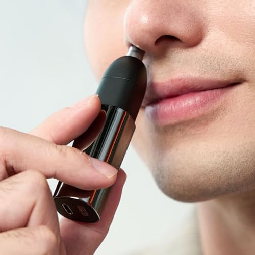 Naroote Ear and Nose Hair Trimmer, Rechargeable Electric Nose Hair Clipper with Multifunction, Ergonomic Grip, Type C Port & 360 Trimming for Ears, Eyebrows, Beard
