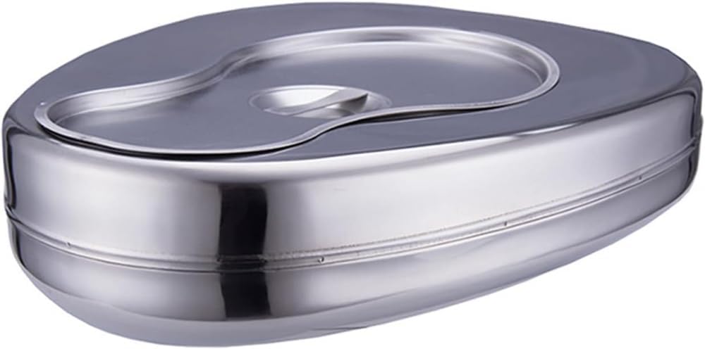 Adult Bedpan Performance Fracture Bed Pan with Lid Portable Bedpans Stainless Steel Bidet Bed for Bedridden Patients Pregnant Woman and Old Man,-A