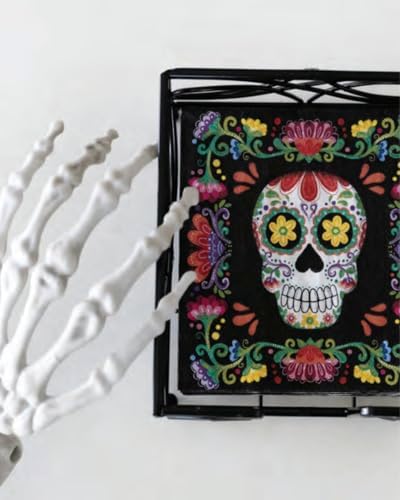 Boston International Wave Design Cocktail Napkin Holder Caddy, Black