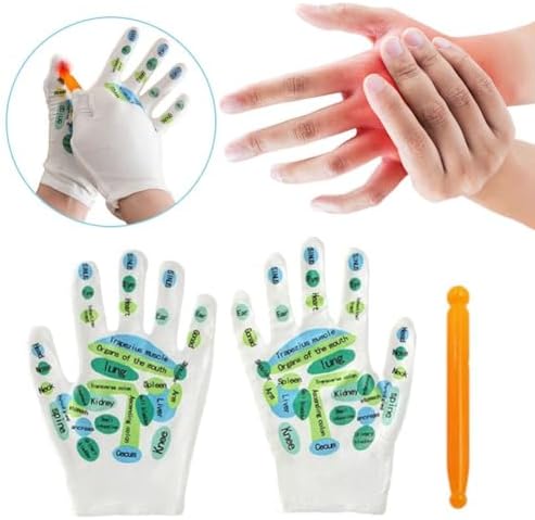 Acupressure Reflexology Gloves for Women Hand Spa Acupressure Tool for Hand Massage Reusable Mittens for Home Hand Spa Therapy