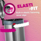 Bacofoil Elasti-Fit Bin Liners with Drawstring Handles 30L - Leak-Proof Bin Bag with Elastic Fastening for a Secure Fit (3 Rolls, 36 Bags)…