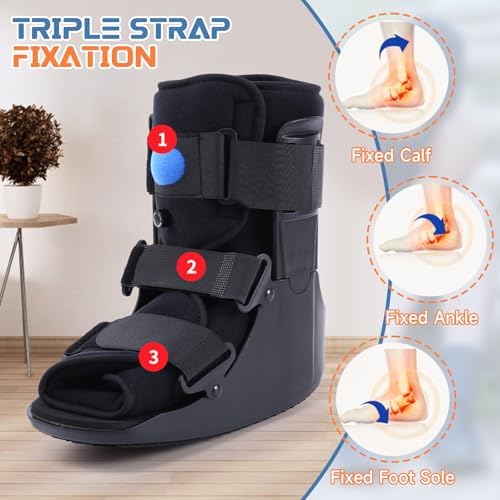 Short Walking Boot Fracture Boot Air Walker Boot for Orthopaedic Boot for Sprained Ankle, Walker Brace for Broken Foot Achilles Tendon Injury (Medium)