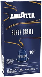 Lavazza Super Crema Aluminum Capsules Compatible with Nespresso* Original Machines, Medium Roast, Arabica and Robusta Blend (10 Capsules)