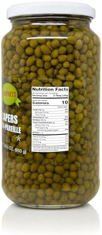 Sanniti Spanish Non Pareil Capers in Vinegar and Salt Brine - 33.5 oz