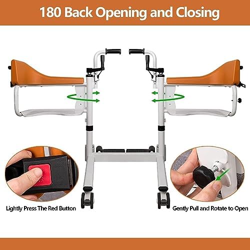 Generic Patient Lift Transfer Machine - Electric Lift Chair Aid for Nursing Paralyzed Elderly - Hydraulics Bedside Lift with Manual Control - Transfer Lift Aid for Bedridden Patients