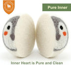 Wool Dryer Balls 3 Pack XL, Natural Fabric Softener New Zealand Wool，Handmade Organic Laundry Dryer Balls, Reusable 1000 Loads,Wrinkles Free, Shorten Drying Time（3 Pack,Animal Pattern）