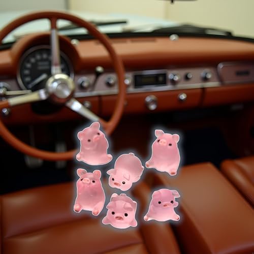 5Pcs Cute Pink Piggy Figures Car Dashboard Ornament Pig Figurine Ornament Resin Pig Desktop Figurine Decoration DIY Crafts for Auto Home Office Desk Collectible Dolls Collectible Dolls Home