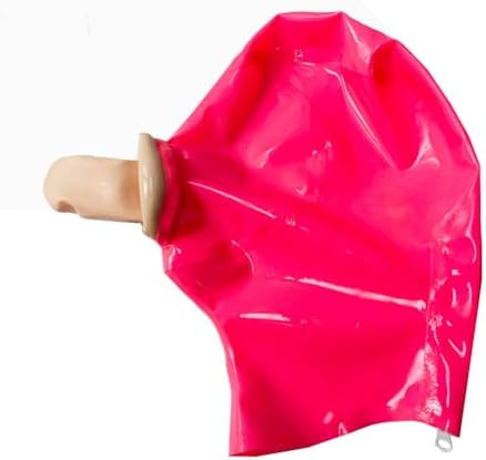 LEIMI Latex Gummi Hood Mask Catsuits Pin eyes with Sheath Full Cover mask