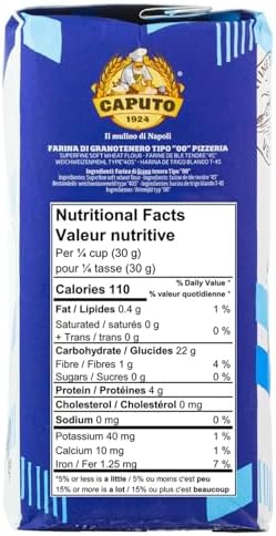 Antimo Caputo Pizzeria Flour Blue, 11 Pound (5Kg) Bag - Italian 00 Flour - Soft Wheat for Pizza Dough - Makes that Perfectly Elastic, Chewy, Crispy Bubble Neapolitan Pizza