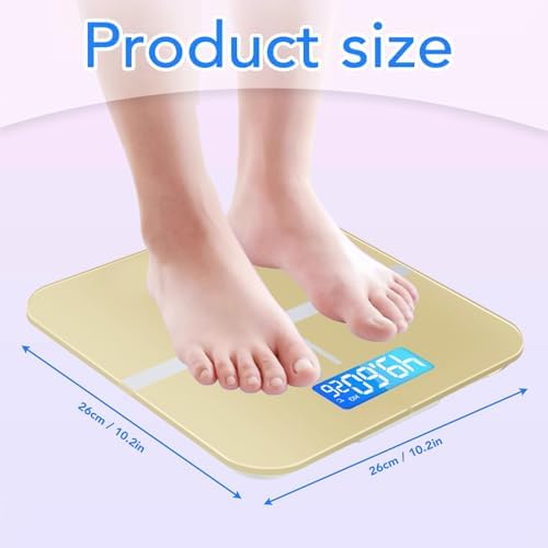Weight Scales Bathroom, Smart Scale for Body Weight Accurate Measurement, Tempered Glass Digital Bathroom Scale, Weight Scale for Home(Luxury Gold Color)