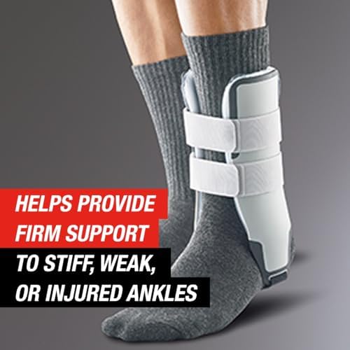 ACE Brand Adjustable Stirrup Ankle Brace, Left or Right Firm Support Ankle Brace for Sprained Ankles and Injury Recovery, Features Pre-Inflated and Adjustable Air Cells for Improved Comfort
