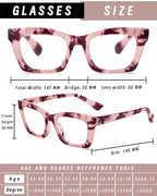 Hubeye Oprah Style Readers for Women Stylis Style Reading Glasses with Blue Light Blocking and Spring Hinge