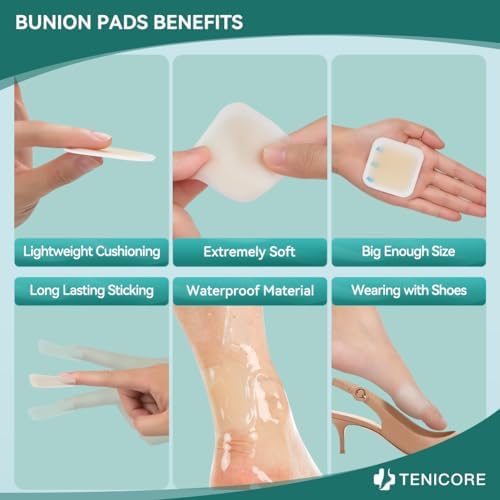 Bunion Pads, Bunion Cushions for Women and Men, Toe and Foot Protector Pads, Sole and Heel Cushions, Waterproof, Thin, 10PCS