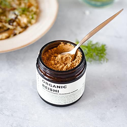 Erbology Organic Reishi Mushroom Powder 50 Servings - 21% Beta-glucans - Immunity Support - Ganoderma Lucidum - Small Batch - Sustainably Grown in Europe - Vegan - Non-GMO - No Added Fillers