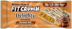 FITCRUNCH Delights Protein Bar, 12g of Protein & 1g of Sugar (8 Bars, Cinnamon Roll)