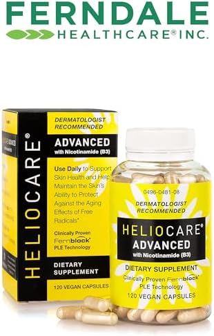 Heliocare Advanced Niacin B3 Supplement: Fernblock PLE Extract 240mg Per Serving - Supports Skin Cell Health W/Antioxidant Rich Vitamin B3 Niacin 500 mg - 120 Vegan Capsules