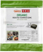 CHOI's 1 Organic Roasted Seaweed, Gim, Sushi Nori/ (50 full sheets)/ Product of Korea/ Gold Grade- Vegan, Keto, Gluten Free, Full of Fiber, Vitamin, Mineral, High protein, Omega 3's
