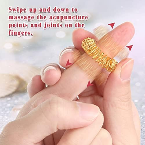 Nuogo 300 Pcs Acupressure Rings Spiky Sensory Finger Rings for Fingers Stress Relief Fidget Sensory Toys for Teens Adults Stress Reliever Massage