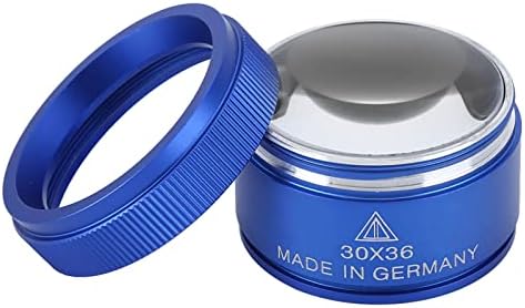 30X Magnifying Glass, Handheld Portable Magnifier with 30X Lens Diameter 36mm for Jewelry Identification and Professional Use, Quality Magnifier for Close Up Inspection
