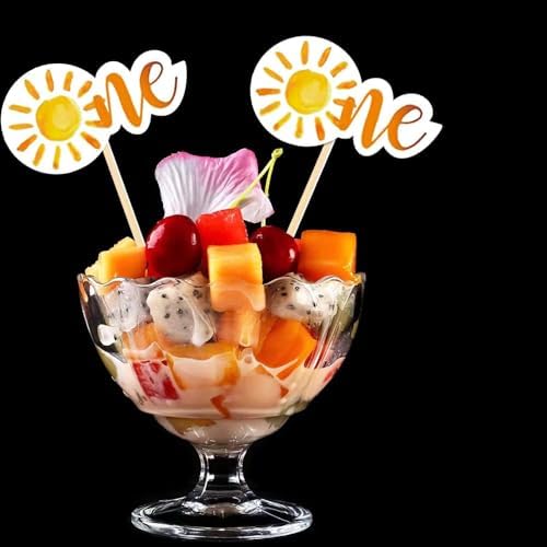 24 PCS Sunshine One Cupcake Toppers, You are My Sunshine First Birthday Cupcake Picks for Baby Shower Birthday Party Cake Decorations Supplies