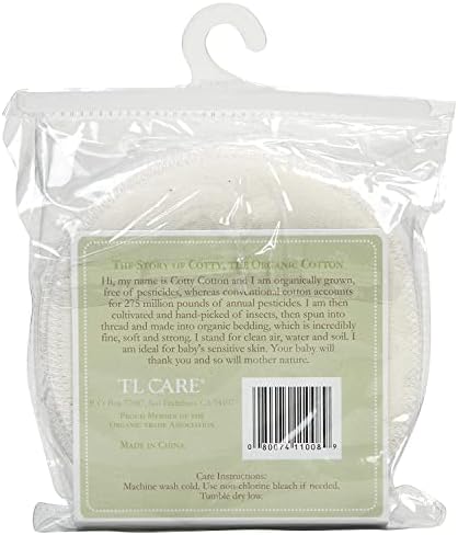 TL Care Nursing Pads Made with Organic Cotton - Soft, Breathable, Absorbent & Washable, Natural Color, 6 Count