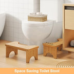 Uaniar Bamboo Toilet Stool, Wooden Squatting Potty Stool for Adults, 7 Inch Toilet Stool Squat Adult, Non-Slip Wood Poop Stool for Bathroom, Portable Toilet Foot Pooping Steps for Kids