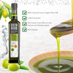 CRETA VERDE | Organic 100% Greek Extra Virgin Olive Oil | Cold Pressed & High Polyphenol | Koroneiki Variety | First Cold Extracted EVOO| 500 ml (16.9 fl. oz.) Glass Bottle