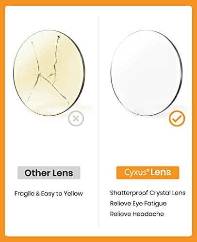 Cyxus Blue Light Glasses for Men and Women, Round Metal Frame Computer Eyeglasses for Office, Gaming, Reading 8090