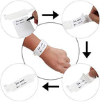 Hospital Identification Bands, Medical Adult-Sized Shield Wristband, Waterproof Patient Wristbands, Plastic Disposable Hospital ID Wristband (White, 250)