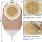 20 PCS Urostomy Bag Drainable Pouches with Measure Card, One Piece Ostomy Supplies for Colostomy Ileostomy Stoma Care, Cut-to-Fit, 65mm Max