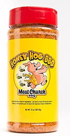 Meat Church BBQ Rub Combo: Honey Hog (14 oz) and Holy Gospel (14 oz) BBQ Rub and Seasoning for Meat and Vegetables, Gluten Free, One Bottle of Each