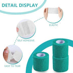 KISEER 30 Pack 2 Inch x 5 Yards Green Self Adhesive Bandage Breathable Cohesive Bandage Wrap Rolls Elastic Self-Adherent Tape for Stretch Athletic, Sports, Wrist, Ankle