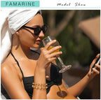 FAMARINE Gold Silver Chunky Bangle Bracelet for Women Men