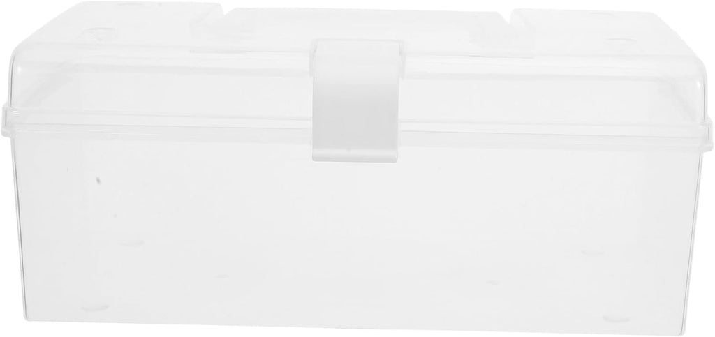 COLLBATH Portable Medicine Storage Box with Handle, Plastic First Aid Kit Organizer Container, Large Capacity 9x4.7x3.7 Inch Home Emergency Medical Cabinet for Travel and Family Use