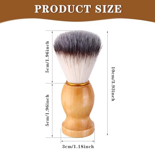 7Pcs Men Shaving Brush Wood Handle, Professional Salon Tools Hand Crafted Shaving Brush Wood Handle Shave Brushes Handmade Nylon Hair Brush for Men