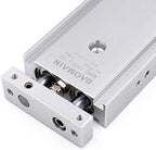 Baomain CXSM15x100 Double Rod Pneumatic Air Cylinder,0.59 inch(15 mm),Stroke 3.93 inch(100 mm), Double-Acting,Aluminum Body for Industrial Automation