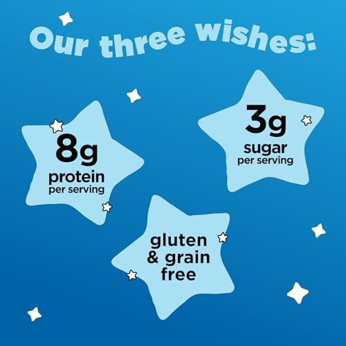 Three Wishes Grain-Free Protein Breakfast Cereal - 8g Protein and 3g Fiber - Healthy, Low-Sugar Breakfast Cereal, Gluten Free, Vegan-Friendly, Non-GMO - Vanilla Frosted, 6-Pack